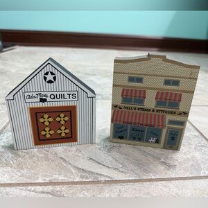 The Cat’s Meow Buildings Ada Mae Quilts and Nell's Stems & Stitches Decor